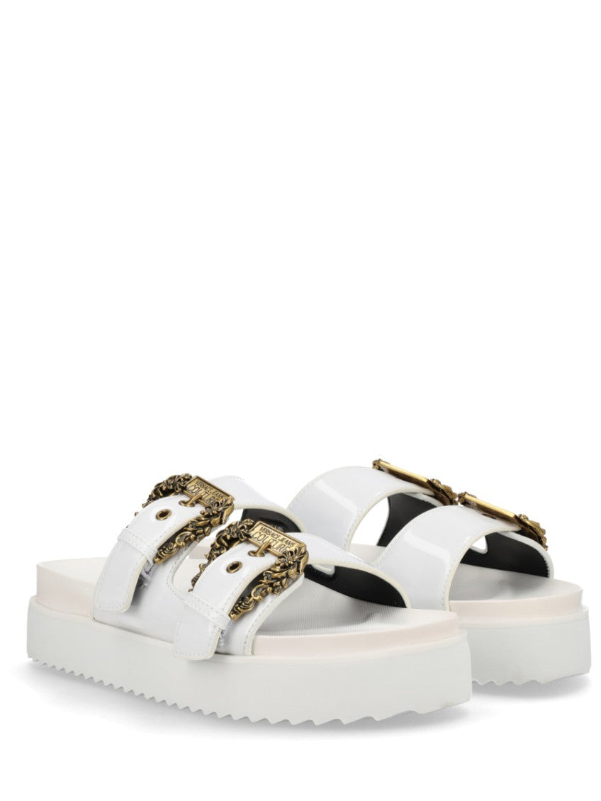 White Solid Open Toe Sandals 2