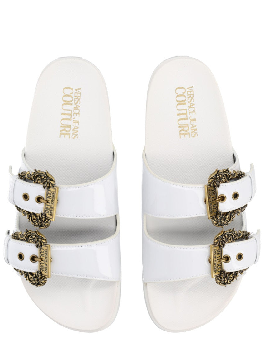 White Solid Open Toe Sandals 3
