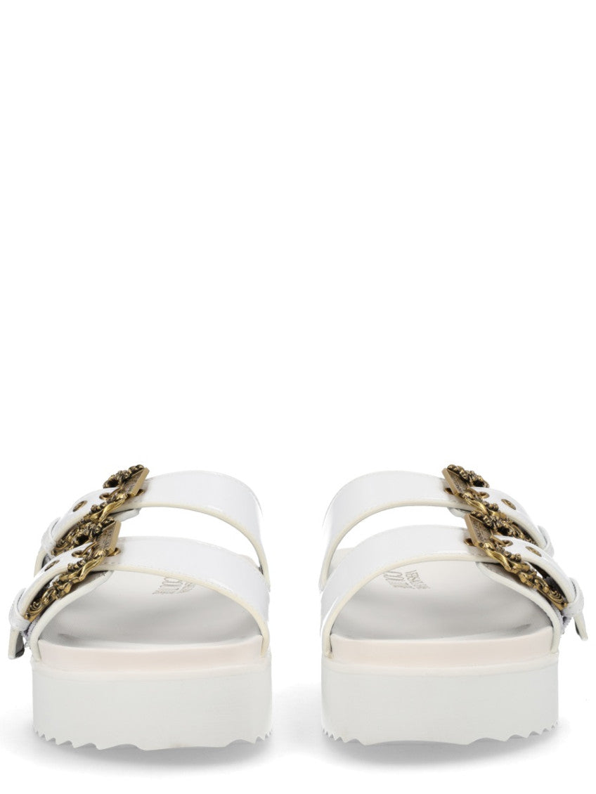 White Solid Open Toe Sandals 4