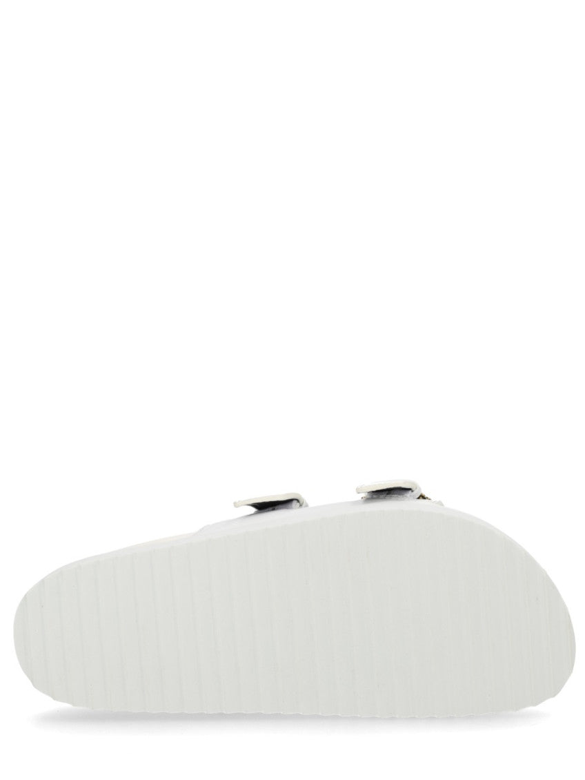 White Solid Open Toe Sandals 6
