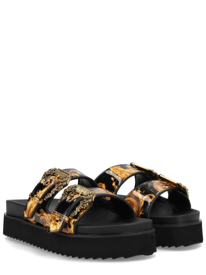 Black Printed Sandals 2