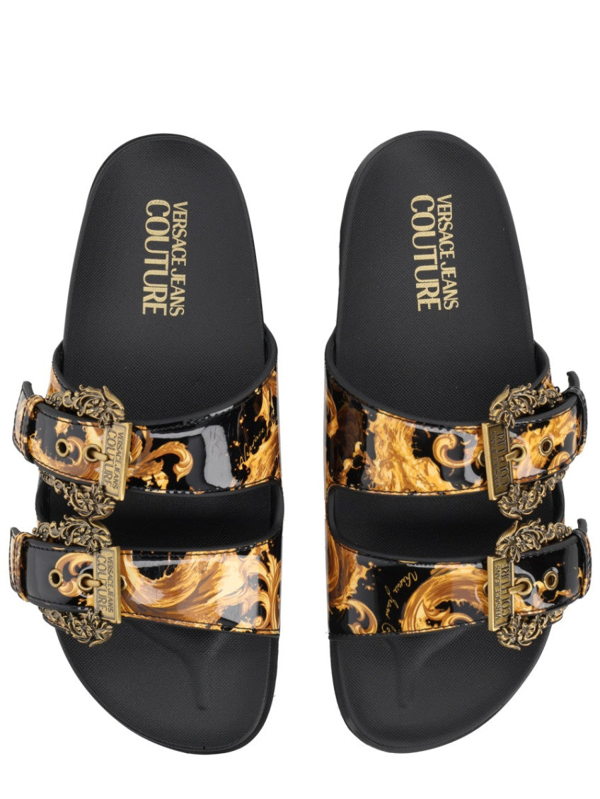 Black Printed Sandals 3