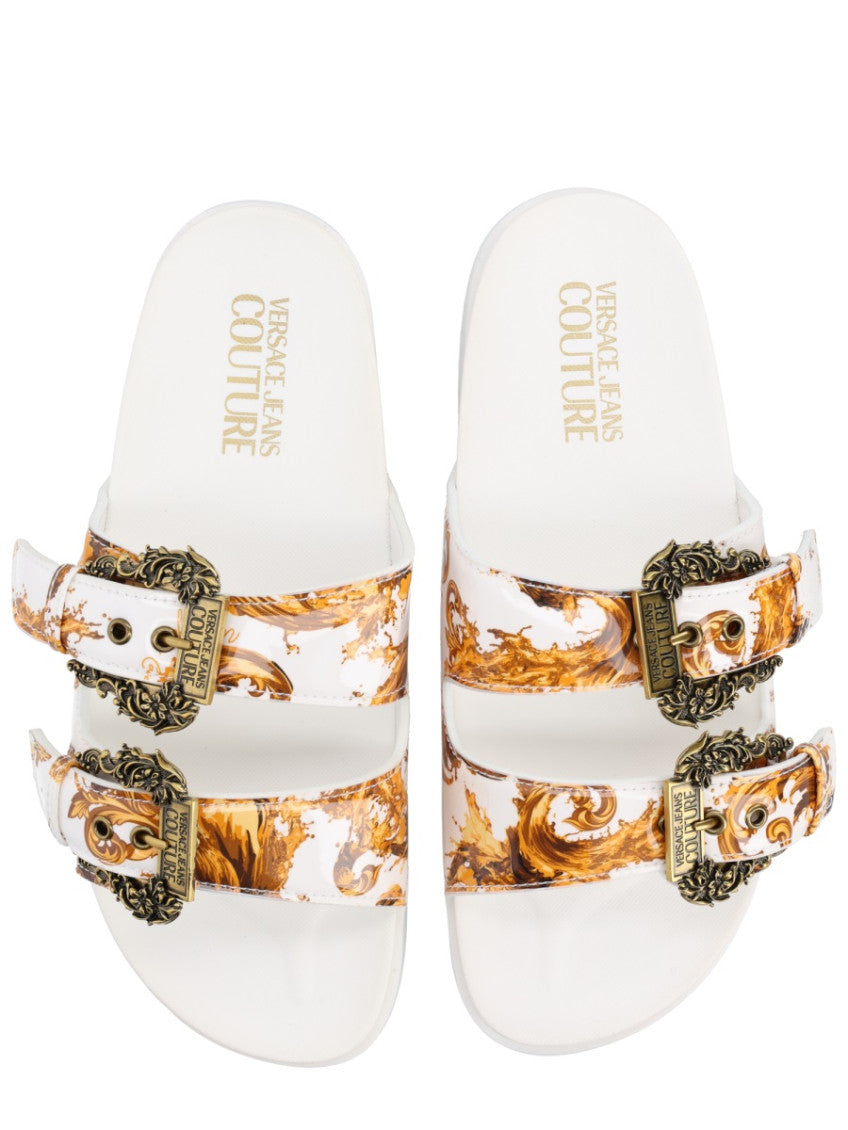 White Printed Sandals 3