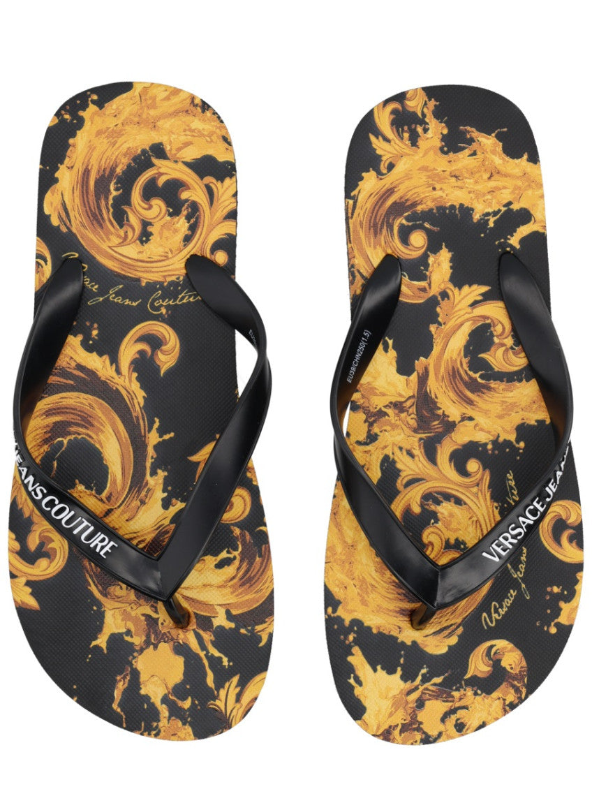 Black Printed Logo Slippers 3