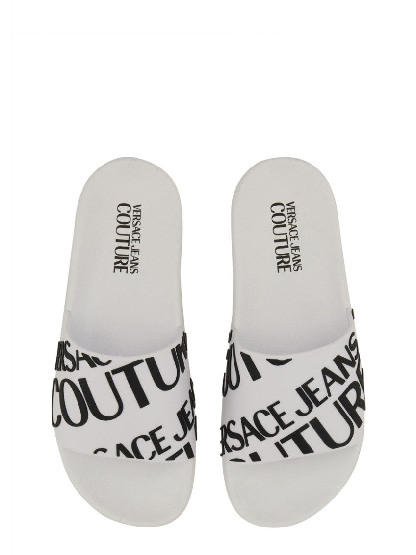 White Open Toe Slides 3