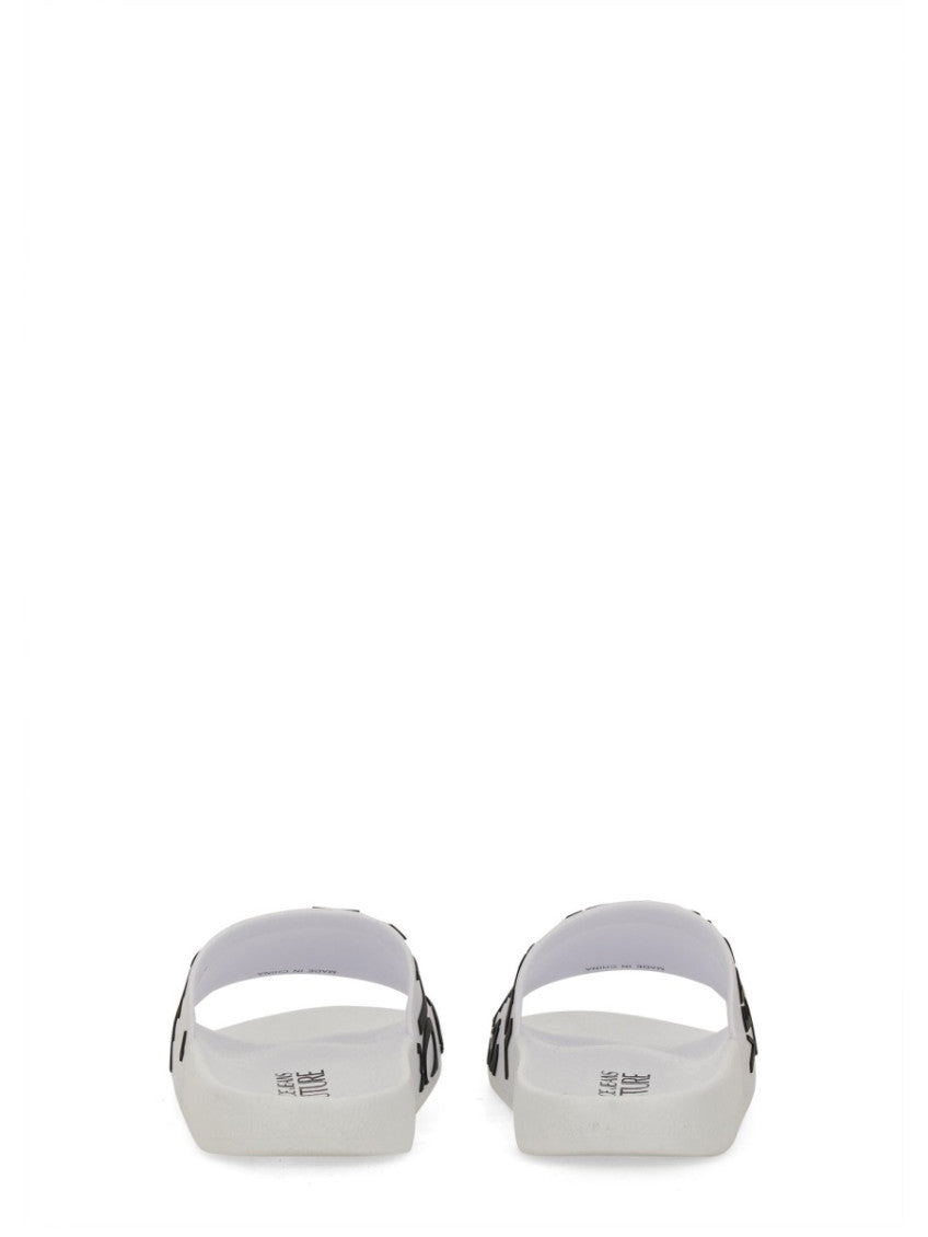 White Open Toe Slides 4
