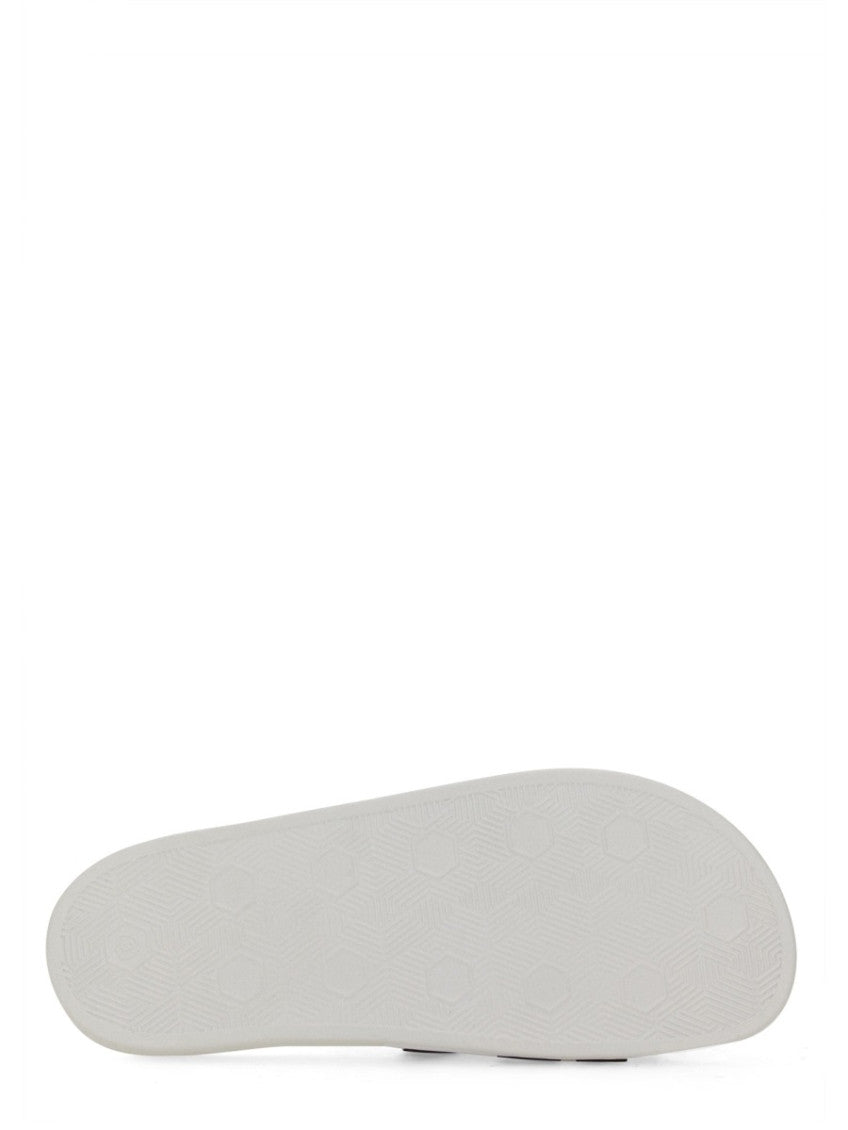 White Open Toe Slides 5