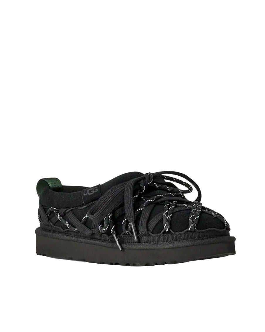 Black Lace Up Slippers 2