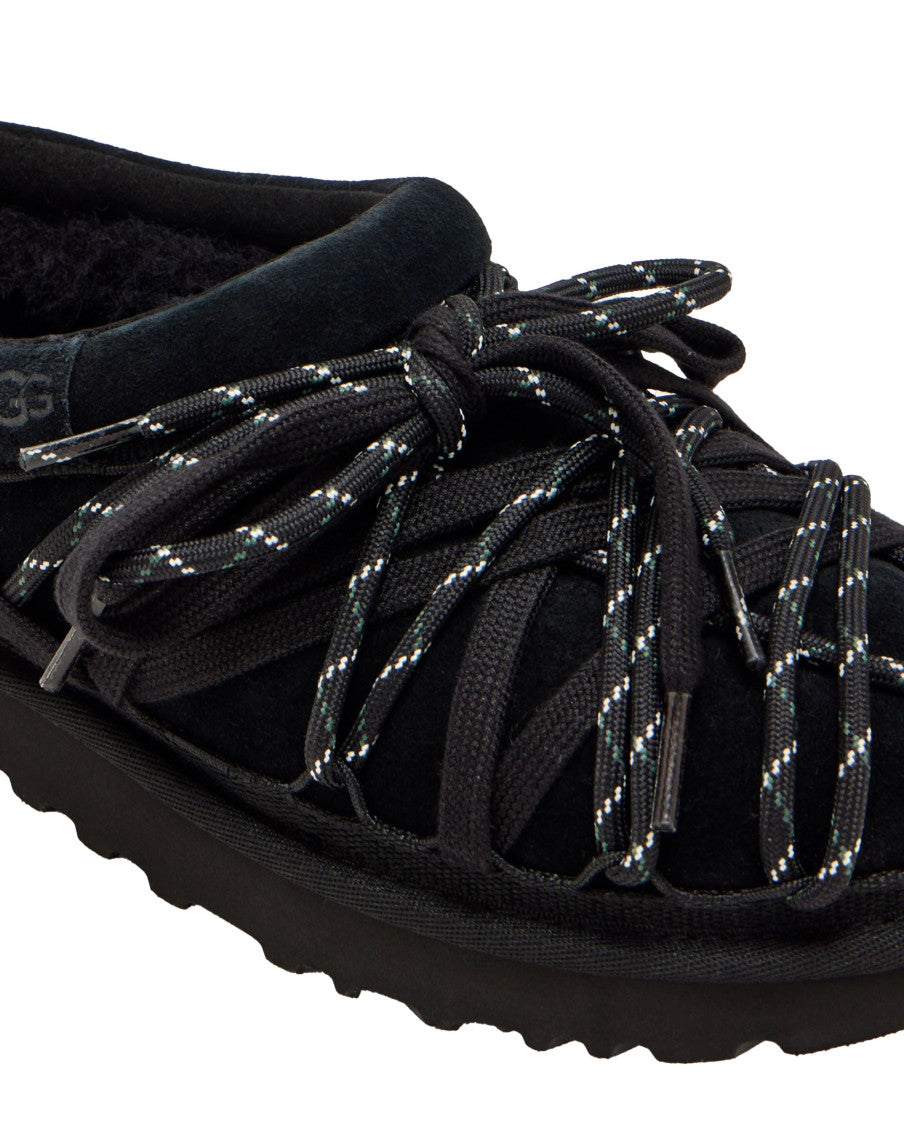 Black Lace Up Slippers 3