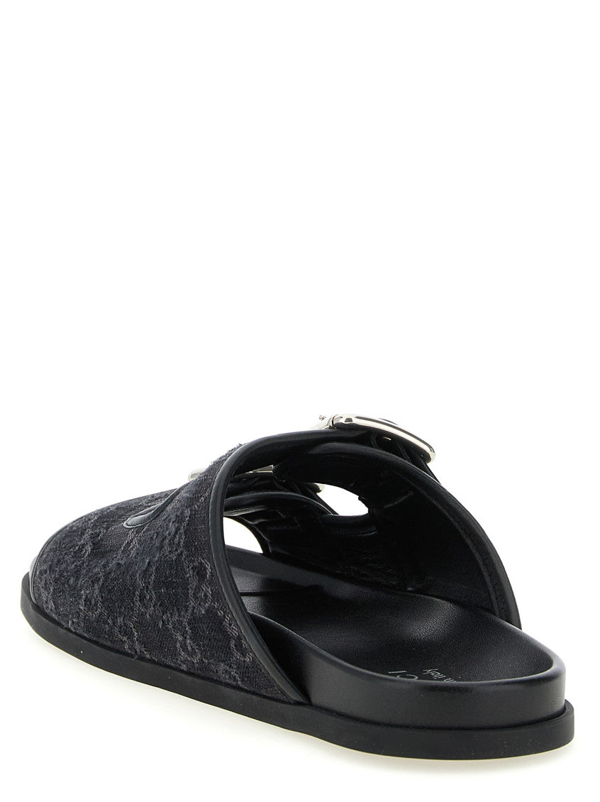 Black Logo Sandals 3