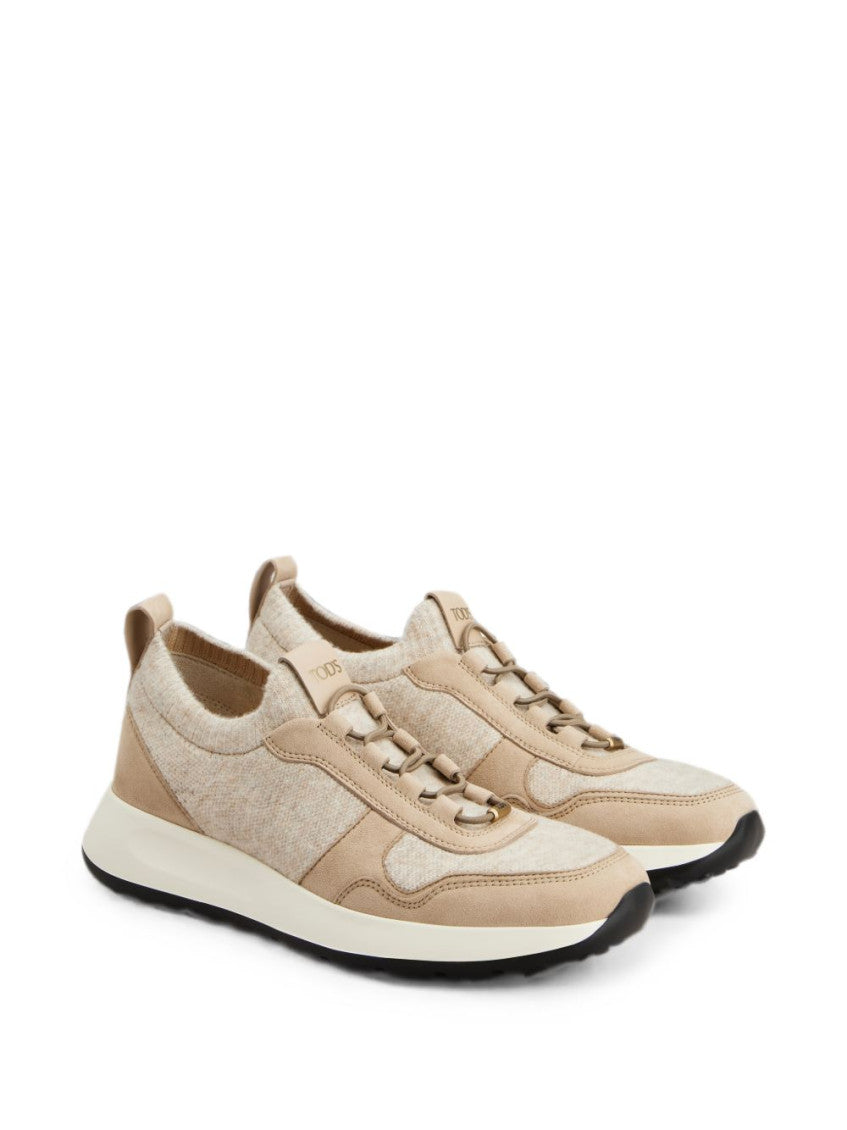 Beige Color Block Sneakers 2