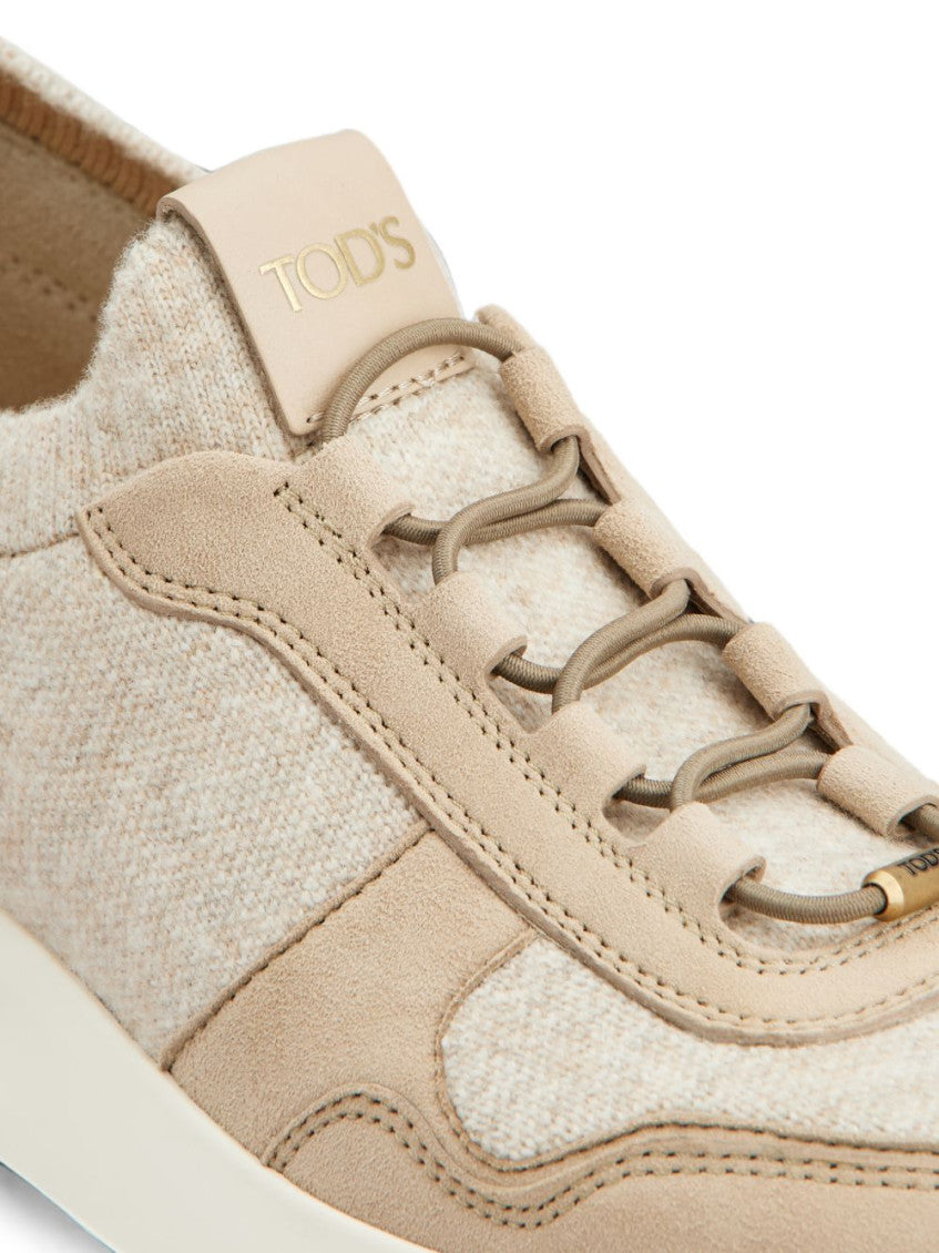 Beige Color Block Sneakers 3