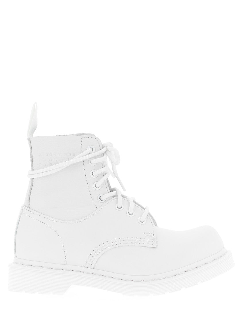 White Lace-Up Boots 1