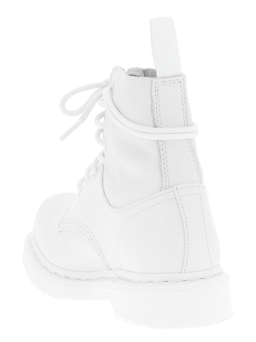 White Lace-Up Boots 3
