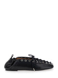 Black Lace-up Ballet Flats 1