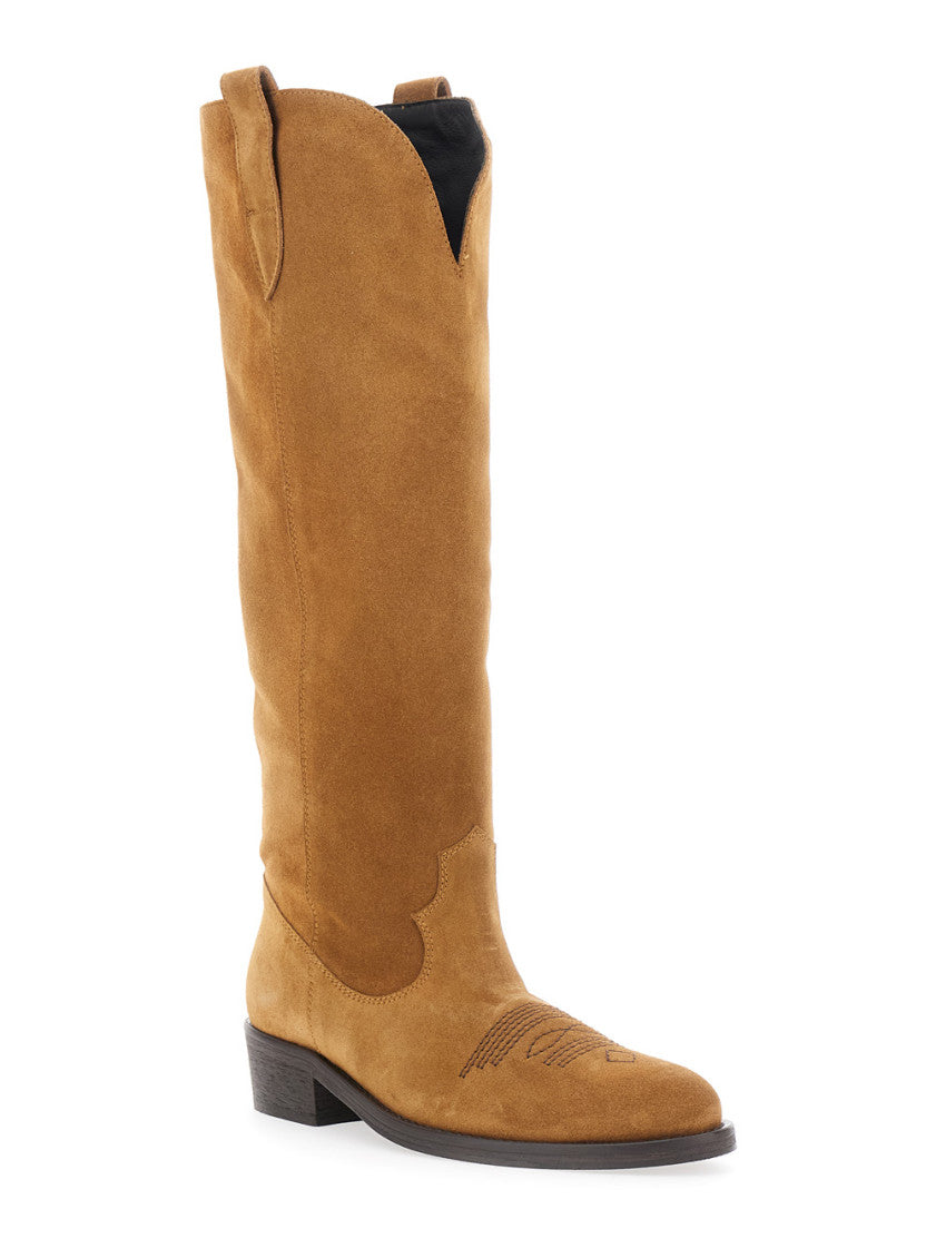 Brown Almond Toe Boots 2