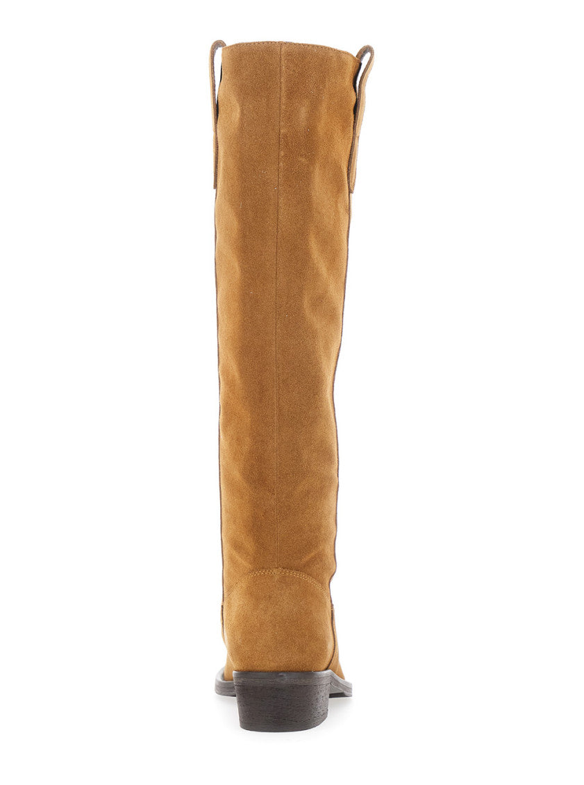 Brown Almond Toe Boots 4