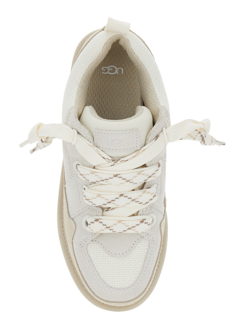 Beige Lace Up Sneakers 4