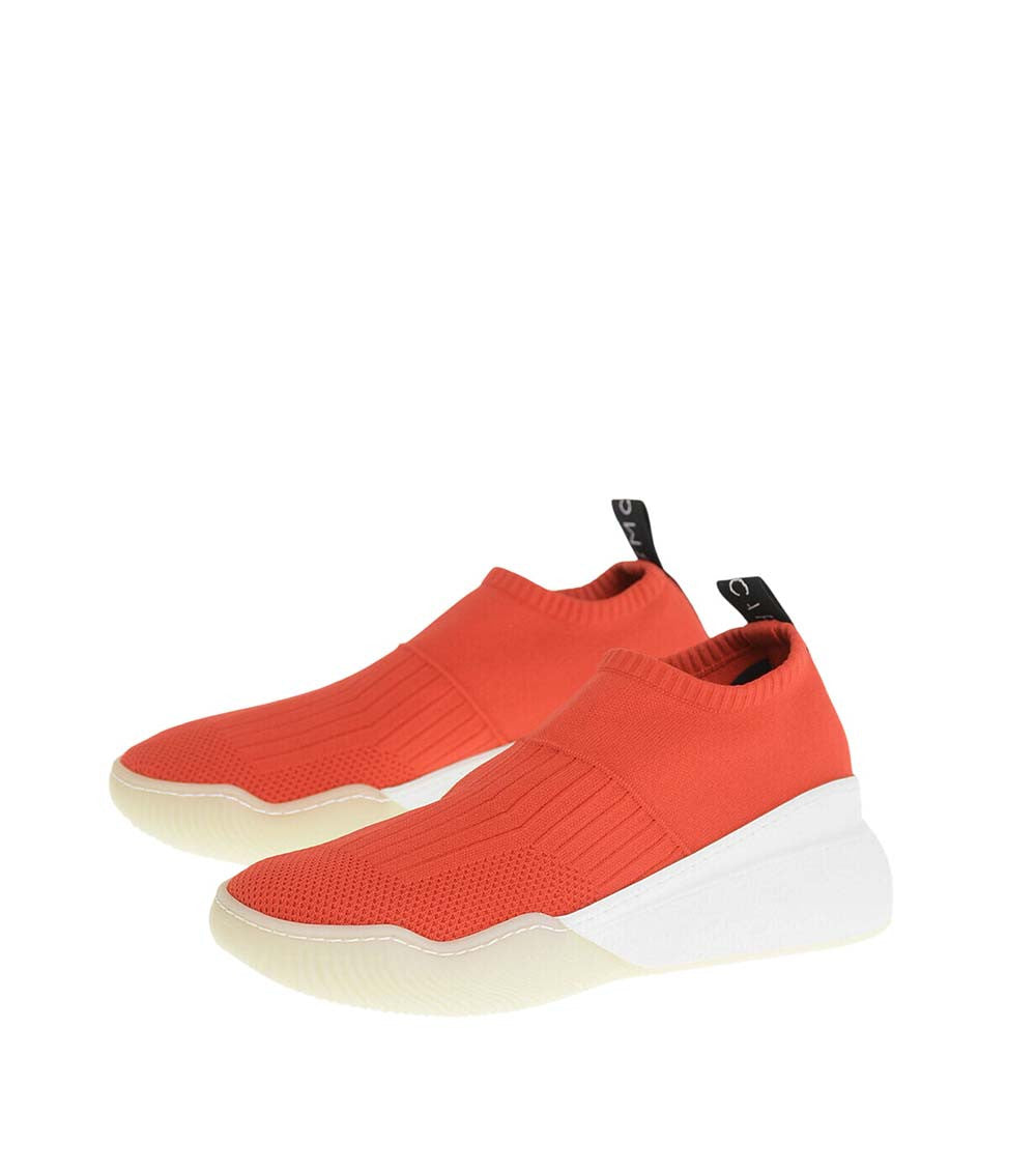 Orange Perforated Sock Sneakers 2