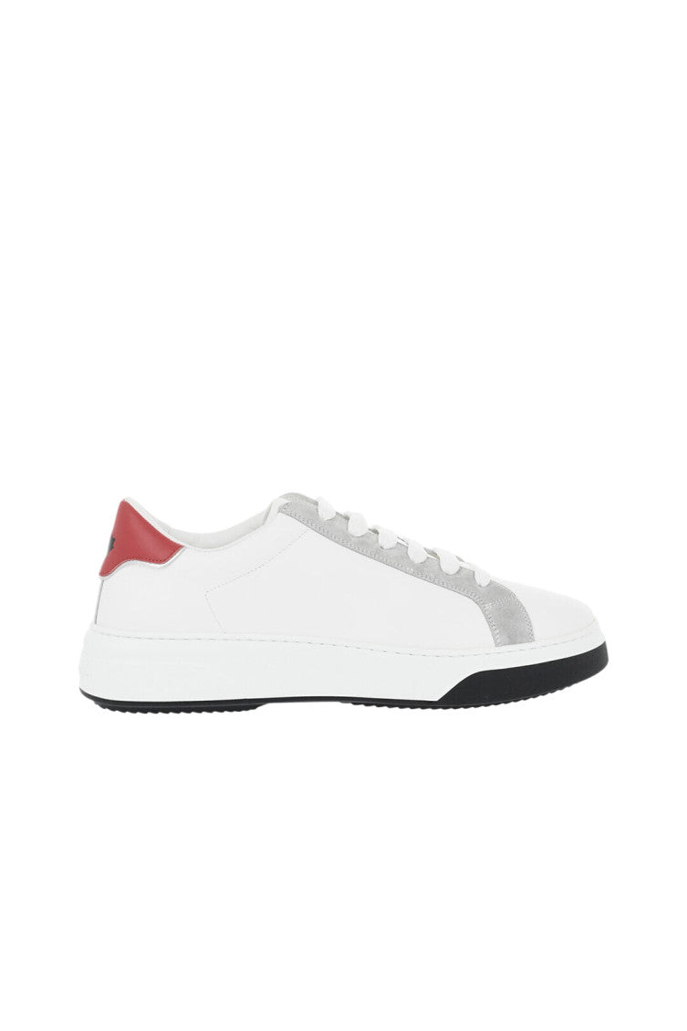 White Leather Low-Top Sneakers 1