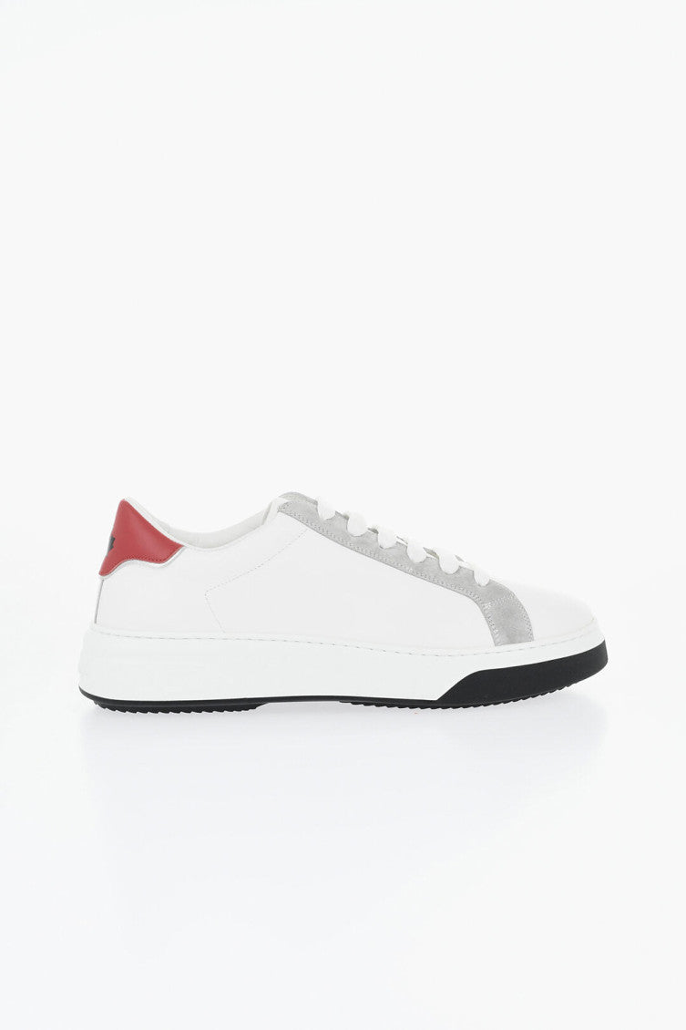 White Leather Low-Top Sneakers 3