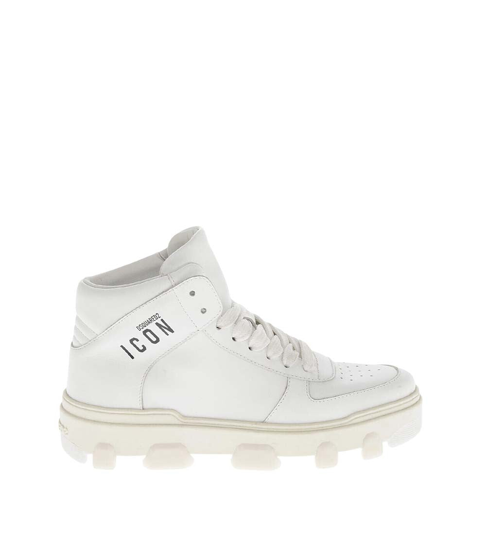 White High-Top Leather Sneakers 1