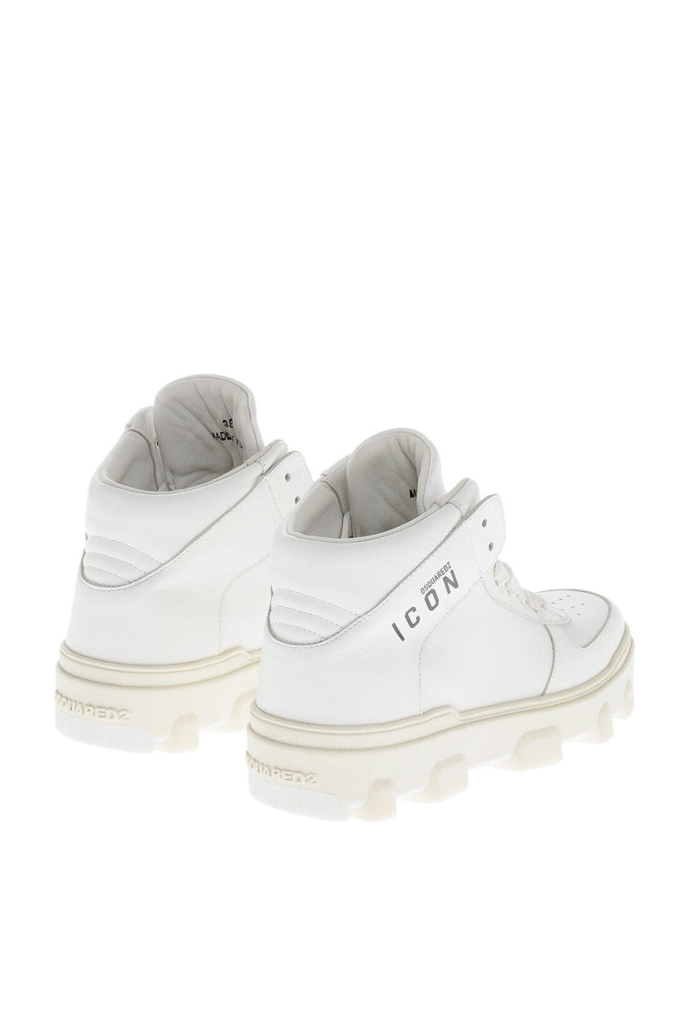 White High-Top Leather Sneakers 3