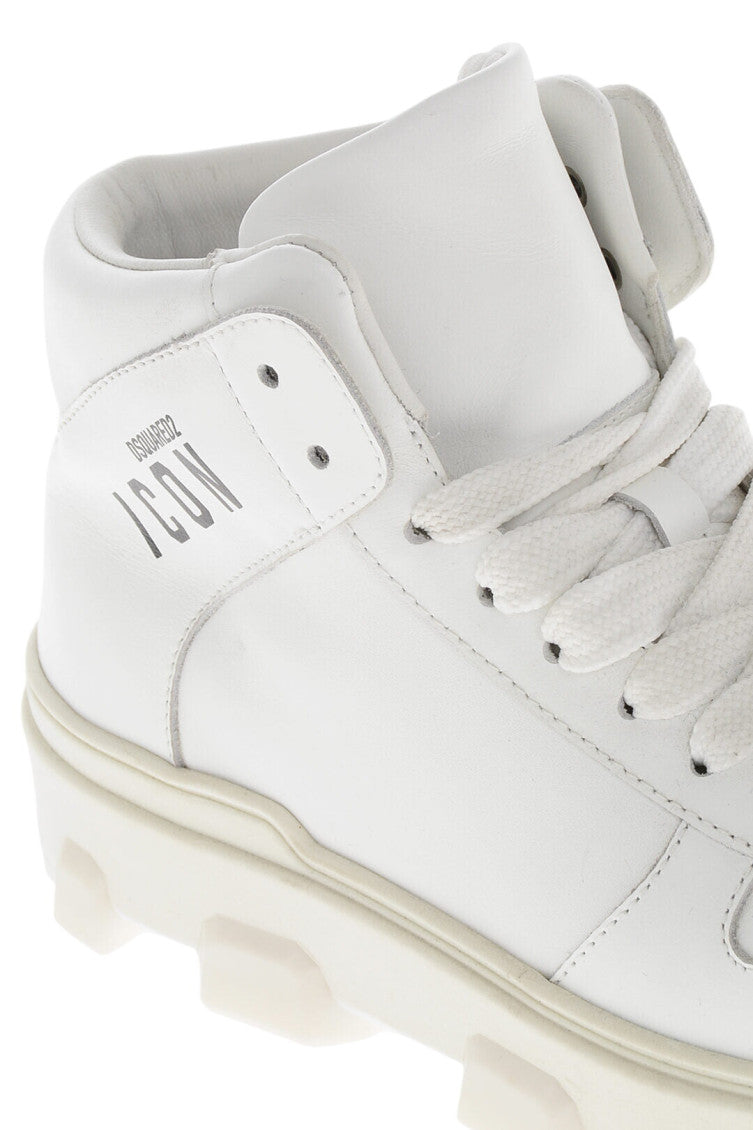 White High-Top Leather Sneakers 4