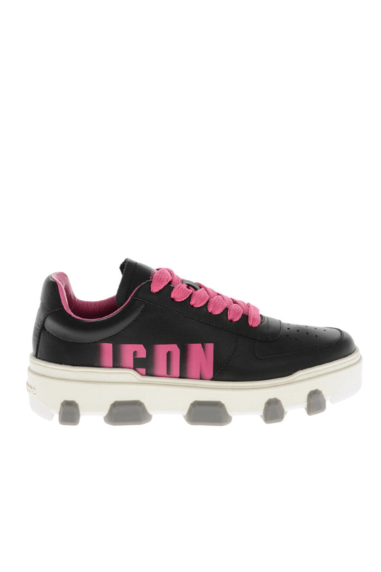 Black Leather Low-Top Sneakers 1
