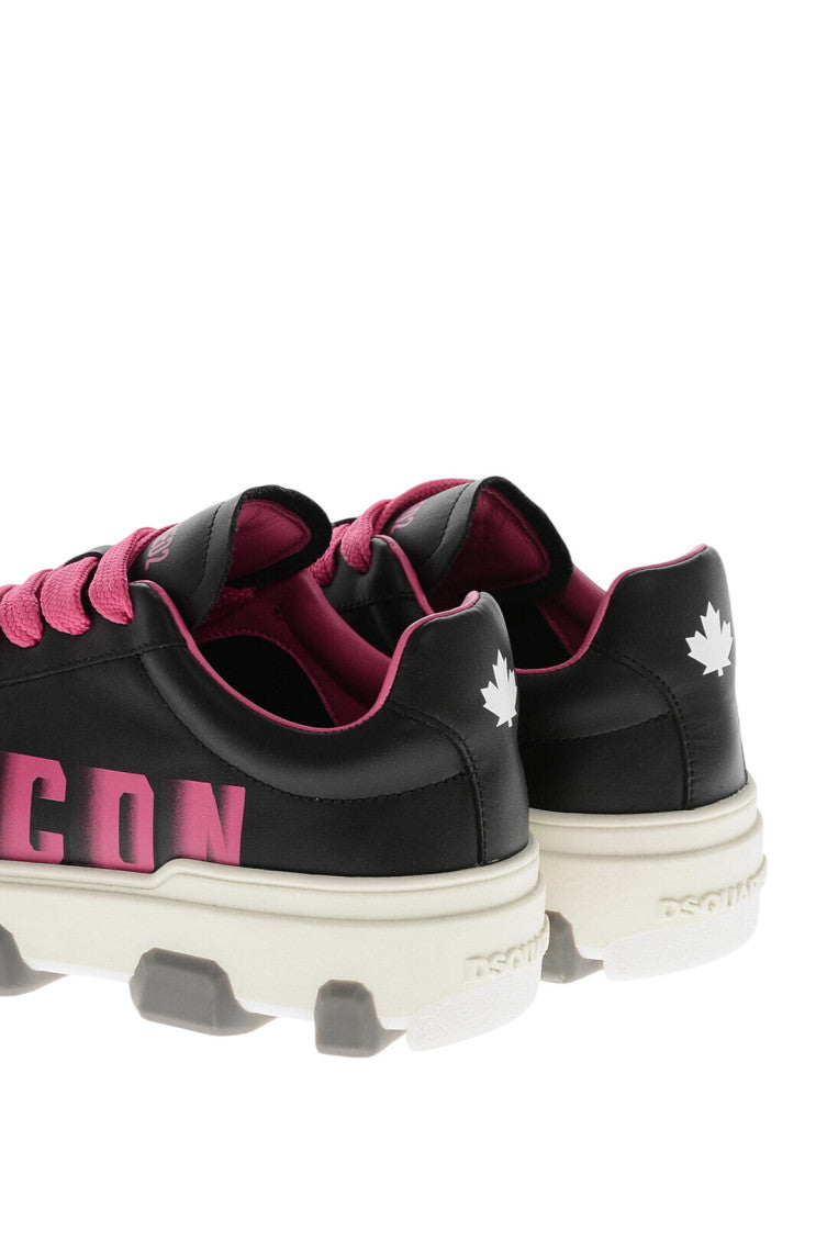 Black Leather Low-Top Sneakers 3