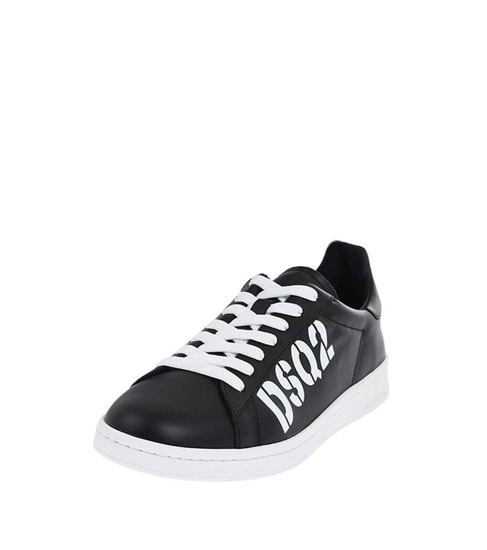 Black Low-Top Leather Sneakers 2