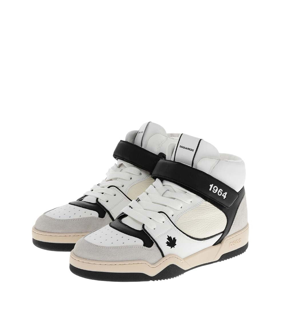 White Leather High-Top Sneakers 2