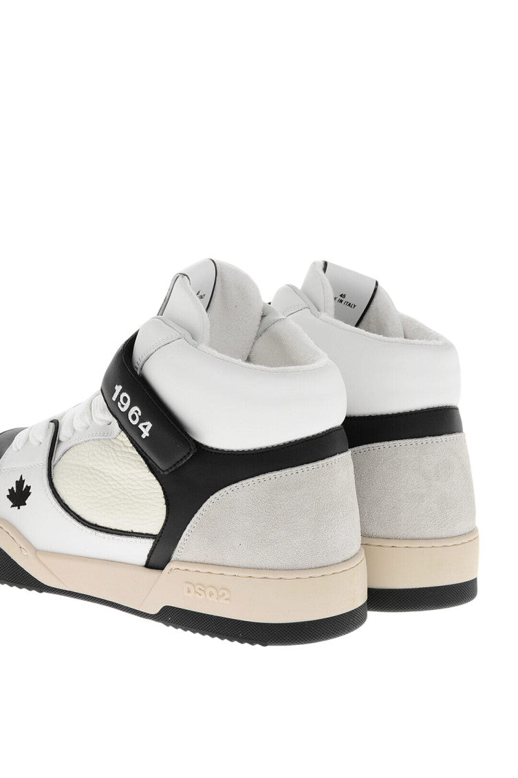 White Leather High-Top Sneakers 3