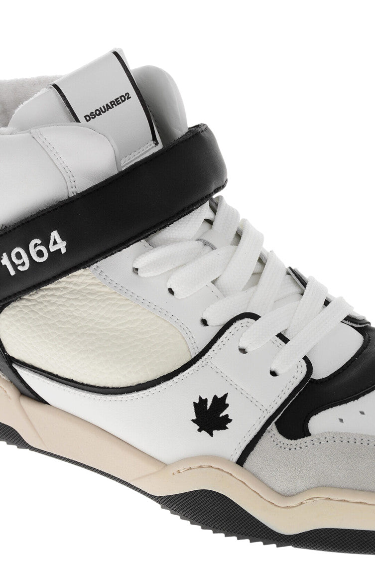 White Leather High-Top Sneakers 4