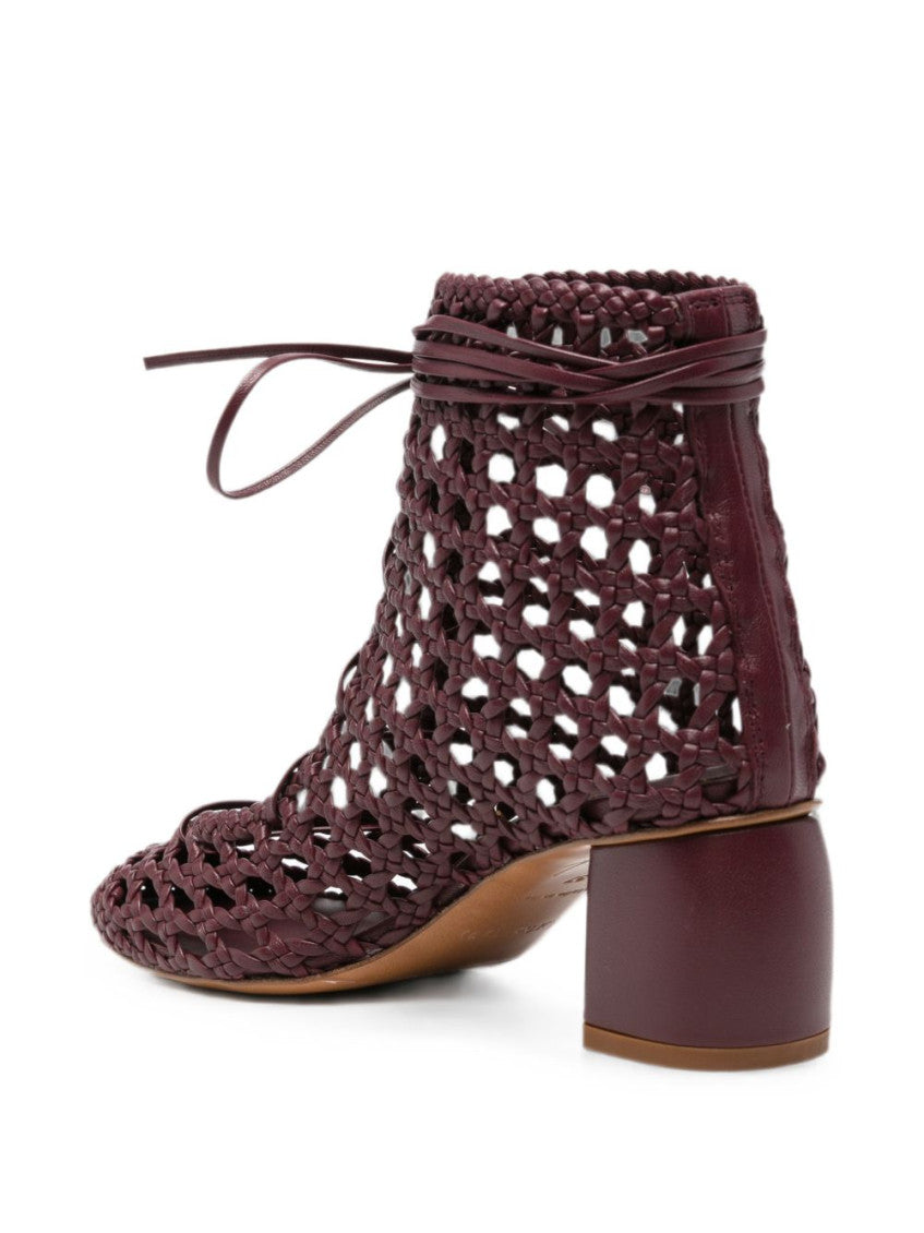 Red Woven Ankle Boots 2