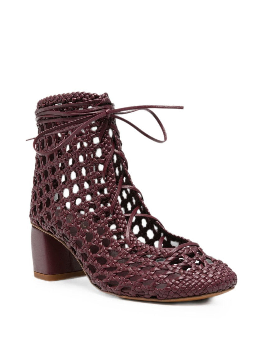 Red Woven Ankle Boots 3