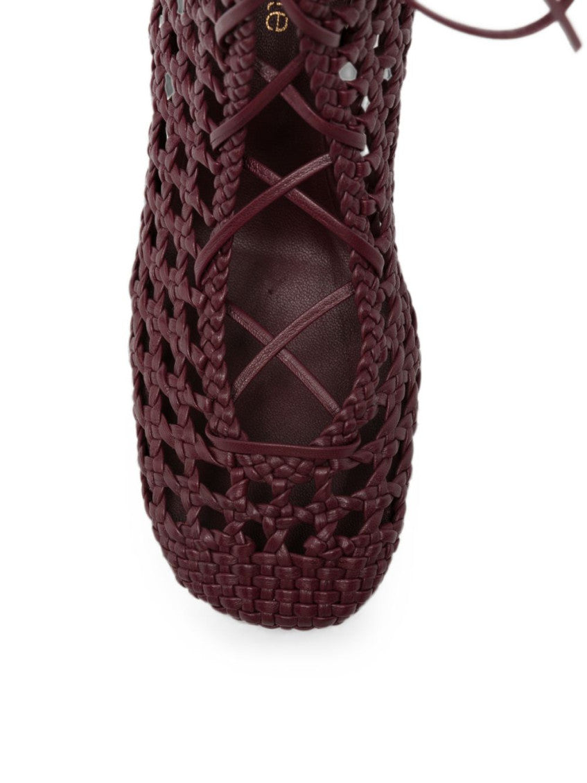 Red Woven Ankle Boots 4