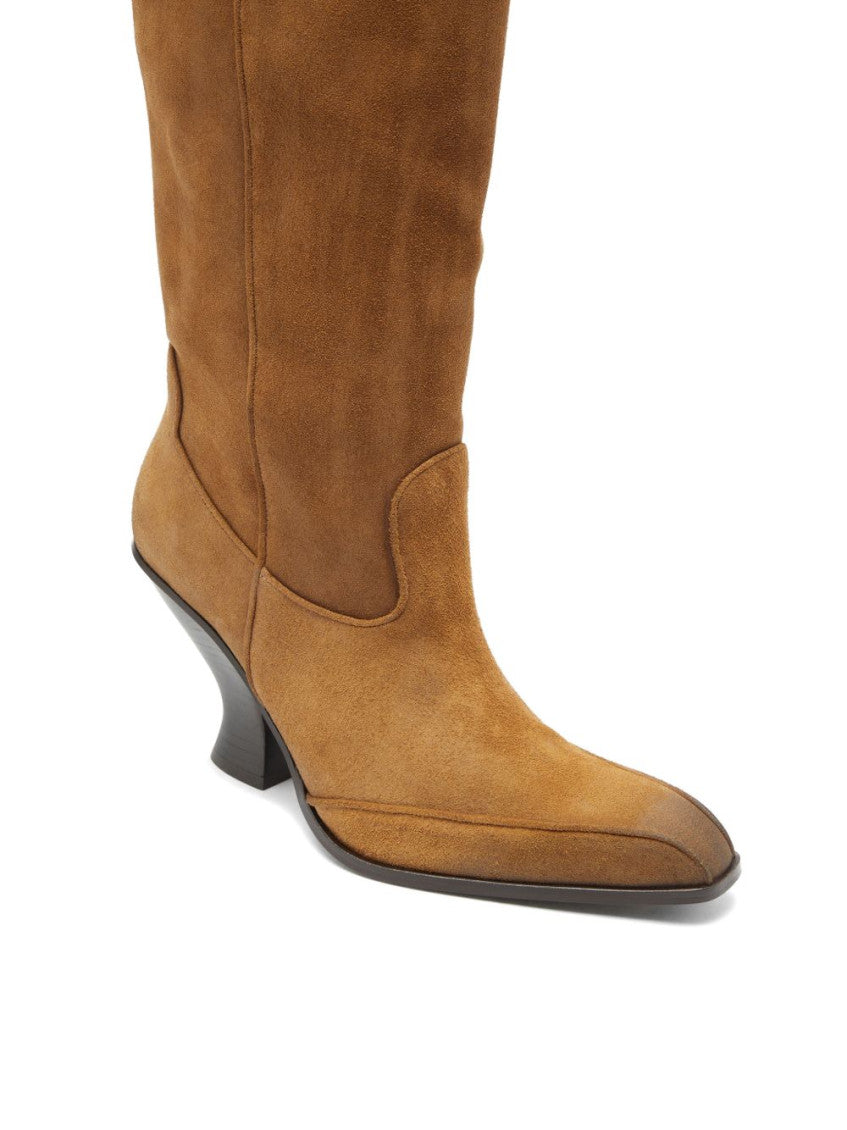 Brown Luffy Leather Boots 3