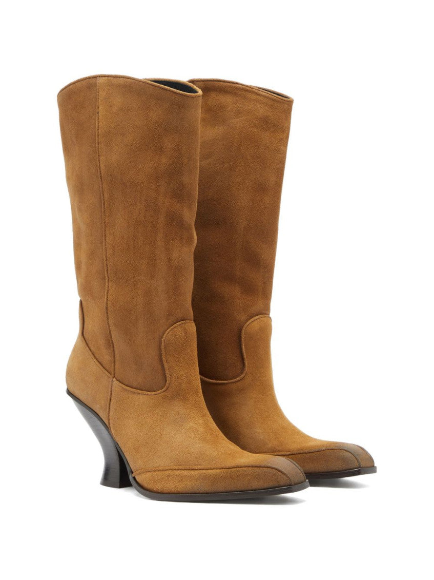 Brown Luffy Leather Boots 5