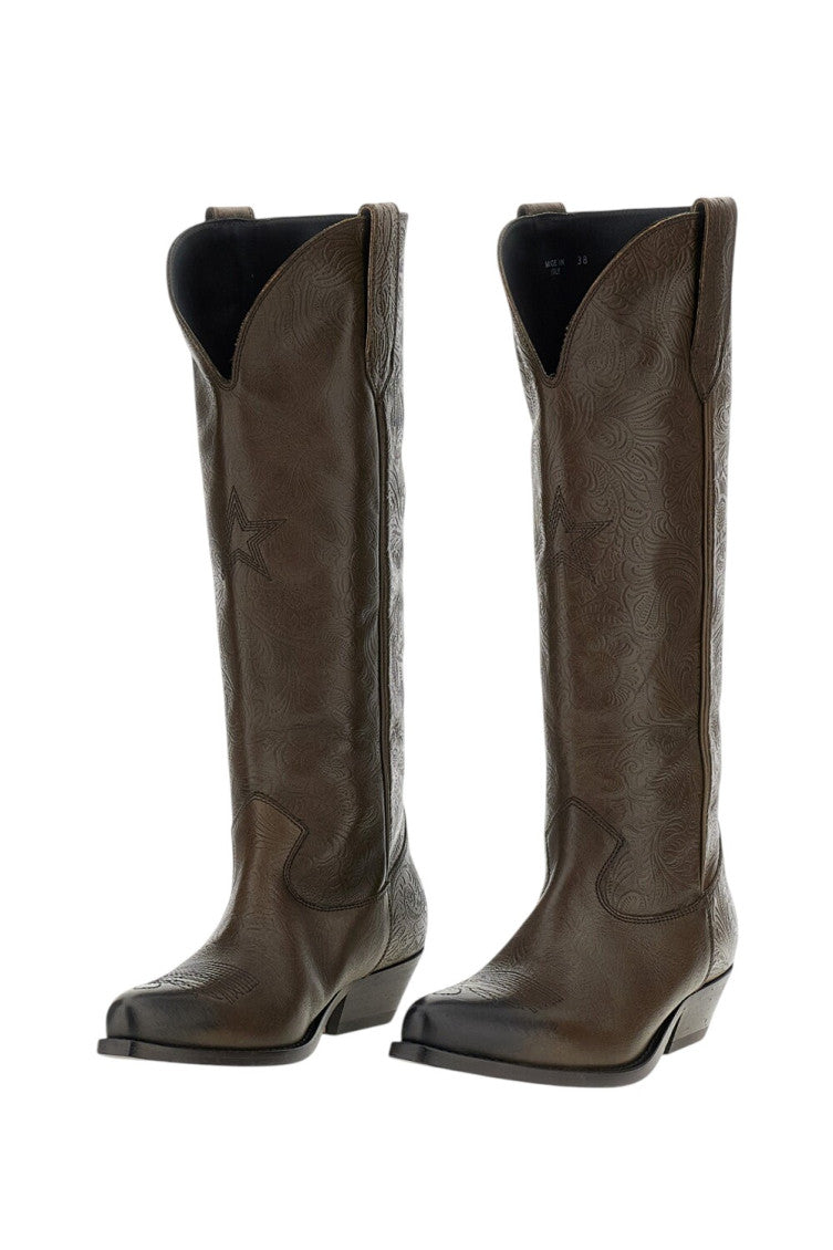 Dark Brown Textured Boots 2