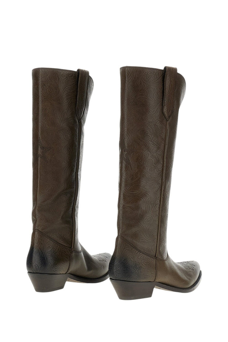 Dark Brown Textured Boots 3