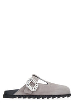 Grey Embellished Mules 1