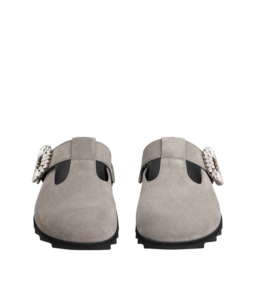 Grey Embellished Mules 3