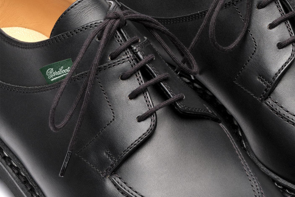 Black Solid Avignon Lace Ups Shoes 5