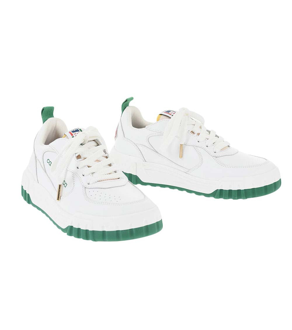White Logo Leather Sneakers 2