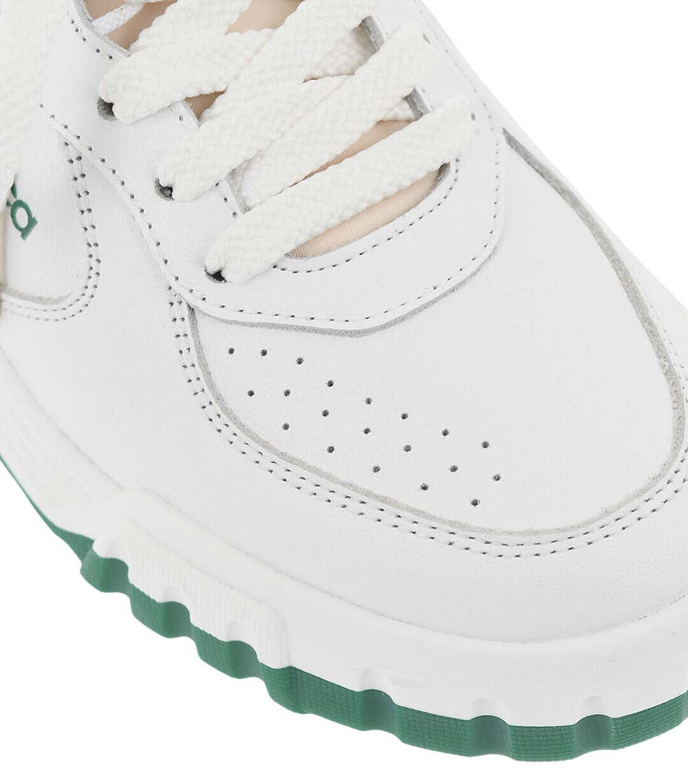 White Logo Leather Sneakers 4