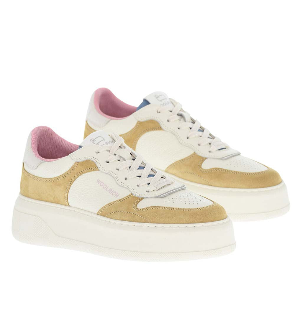Beige Color Block Sneakers 2