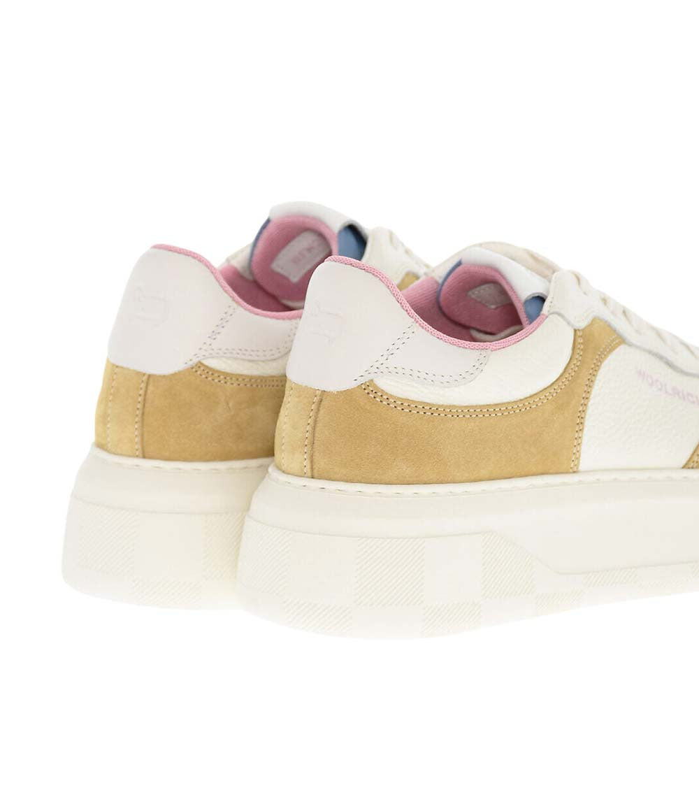 Beige Color Block Sneakers 3