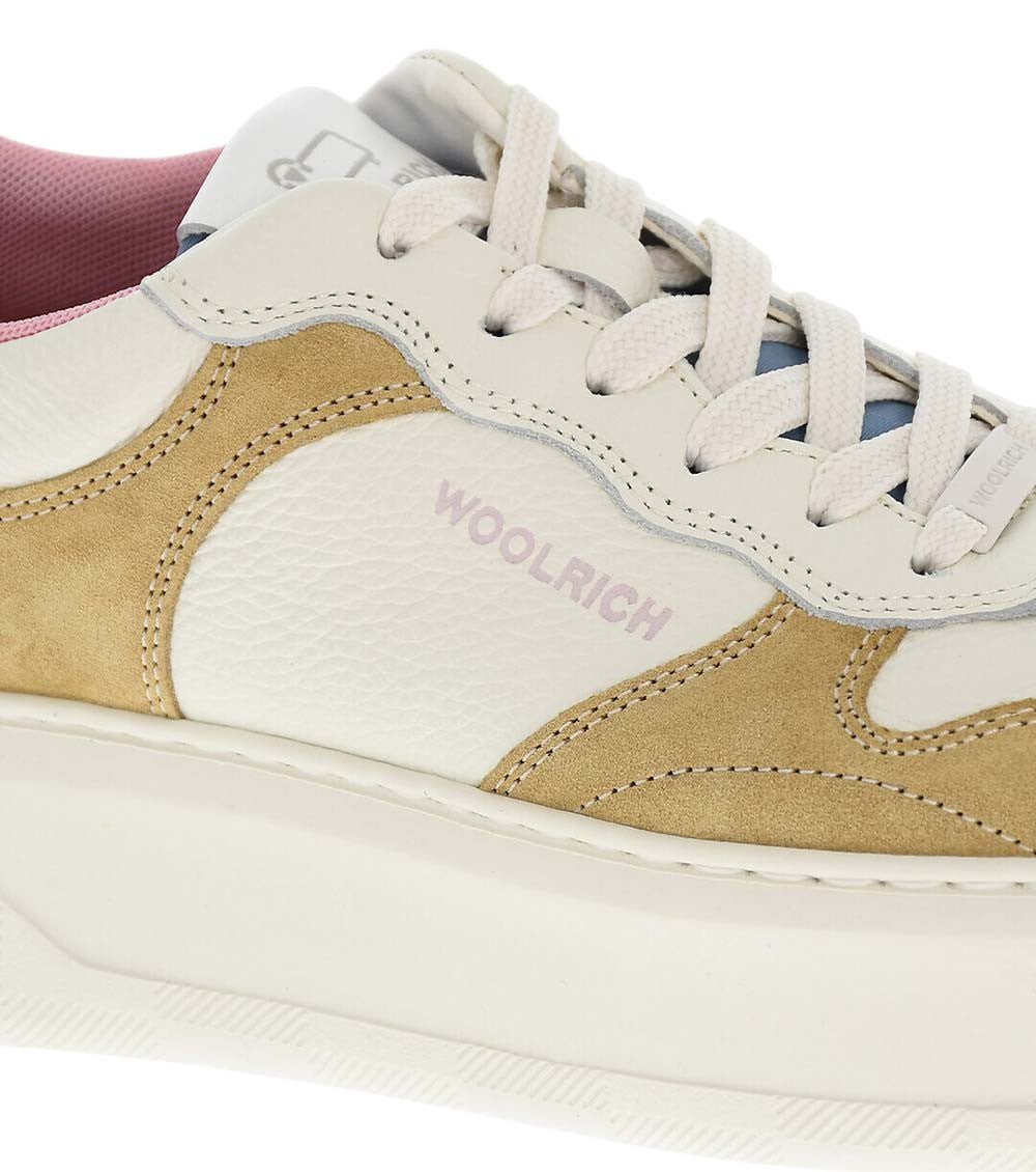 Beige Color Block Sneakers 4