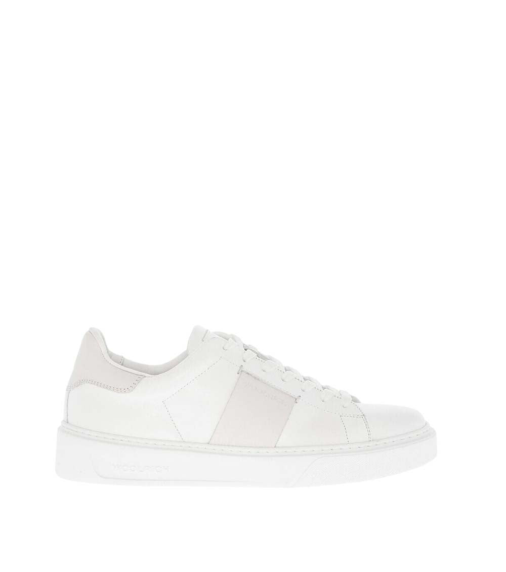 White Color Block Low-Top Sneakers 1